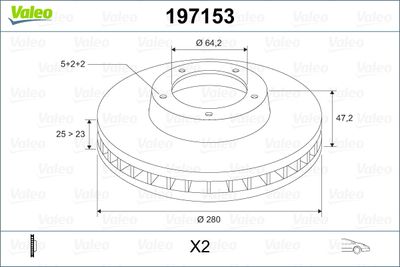 Brake Disc VALEO 197153