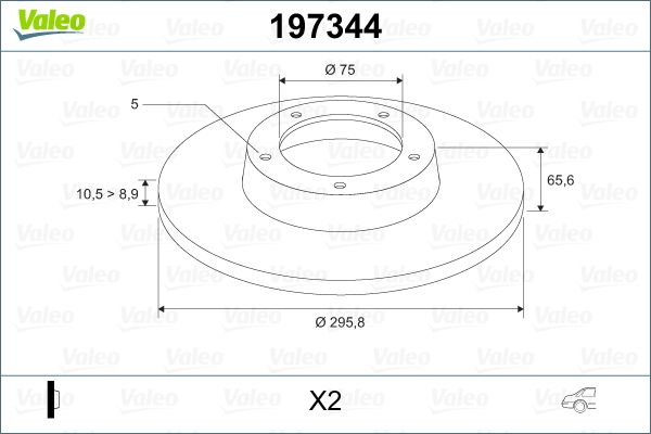 VALEO 197344 Brake Disc