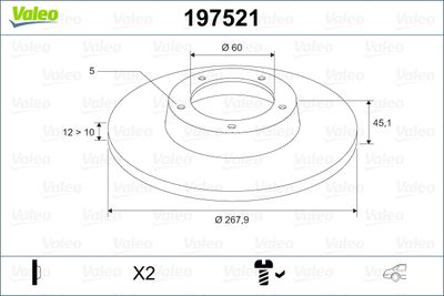 Brake Disc VALEO 197521