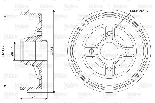 VALEO 237008 Brake Drum