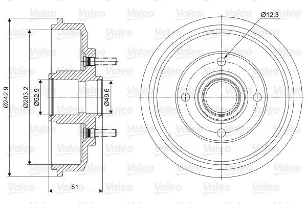 VALEO 237012 Brake Drum