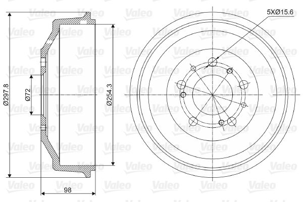 VALEO 237014 Brake Drum