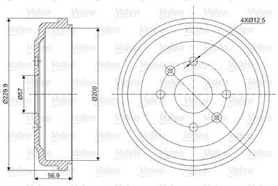 Brake Drum VALEO 237041