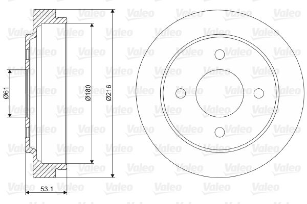 VALEO 237075 Brake Drum