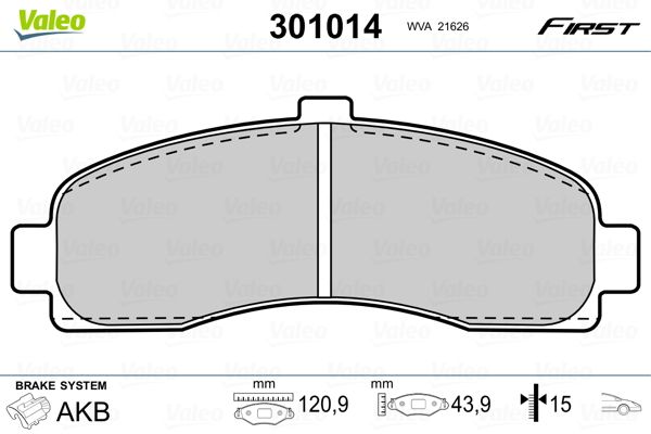 VALEO 301014 Brake Pad Set, disc brake