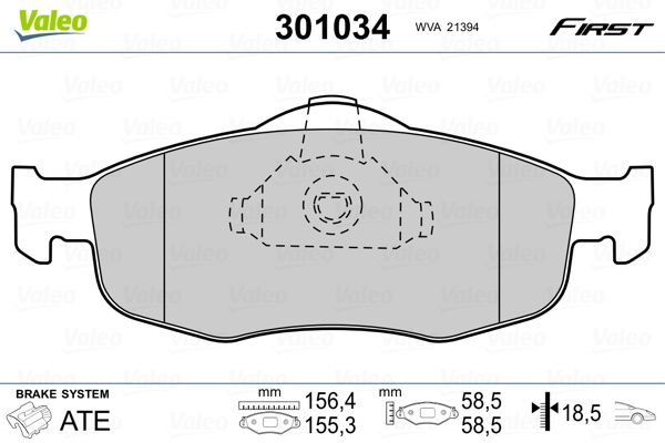 VALEO 301034 Brake Pad Set, disc brake