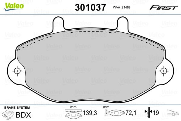 VALEO 301037 Brake Pad Set, disc brake