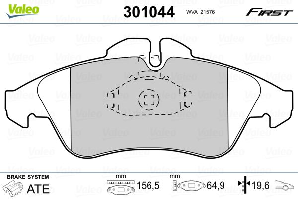 VALEO 301044 Brake Pad Set, disc brake