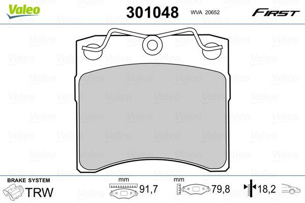 VALEO 301048 Brake Pad Set, disc brake