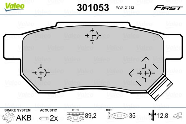 VALEO 301053 Brake Pad Set, disc brake