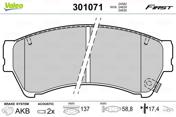 VALEO 301071 Brake Pad Set, disc brake