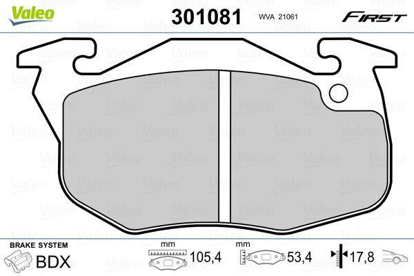 VALEO 301081 Brake Pad Set, disc brake