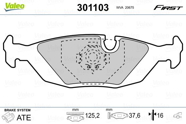 VALEO 301103 Brake Pad Set, disc brake