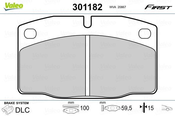 VALEO 301182 Brake Pad Set, disc brake