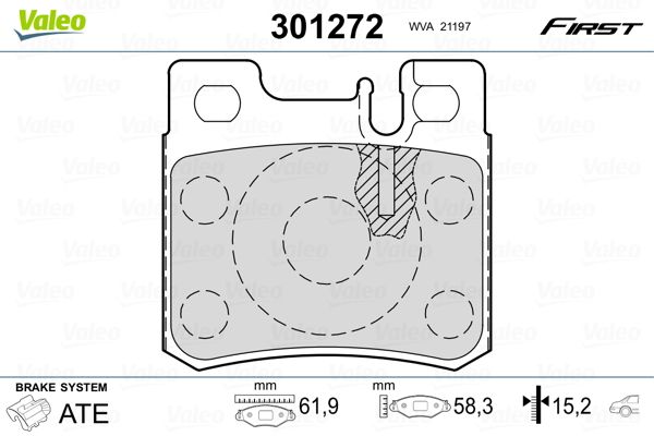 VALEO 301272 Brake Pad Set, disc brake