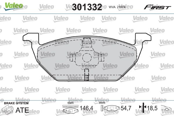 VALEO 301332 Brake Pad Set, disc brake