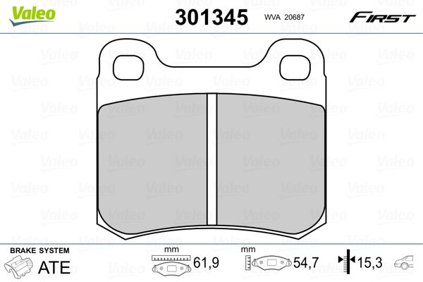 VALEO 301345 Brake Pad Set, disc brake