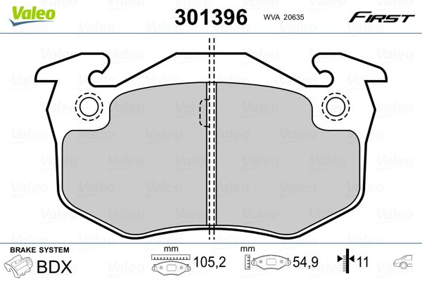 VALEO 301396 Brake Pad Set, disc brake