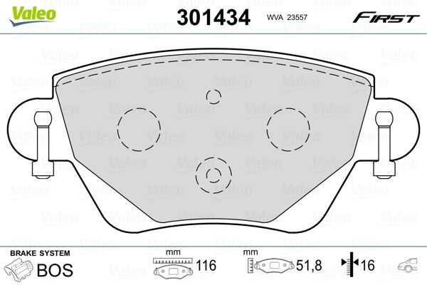 VALEO 301434 Brake Pad Set, disc brake