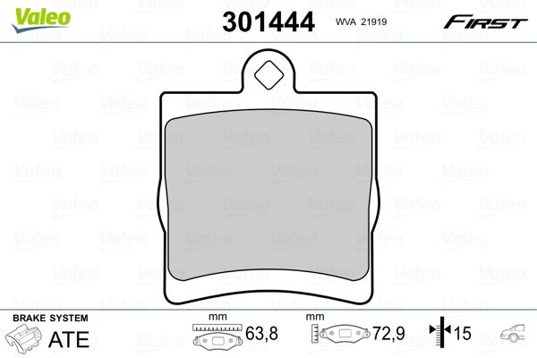 VALEO 301444 Brake Pad Set, disc brake