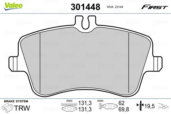 VALEO 301448 Brake Pad Set, disc brake