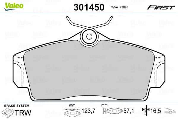 VALEO 301450 Brake Pad Set, disc brake