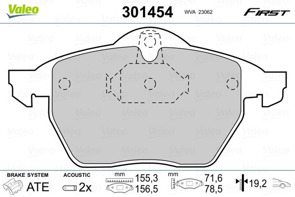 VALEO 301454 Brake Pad Set, disc brake