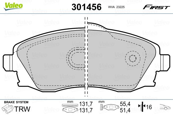 VALEO 301456 Brake Pad Set, disc brake