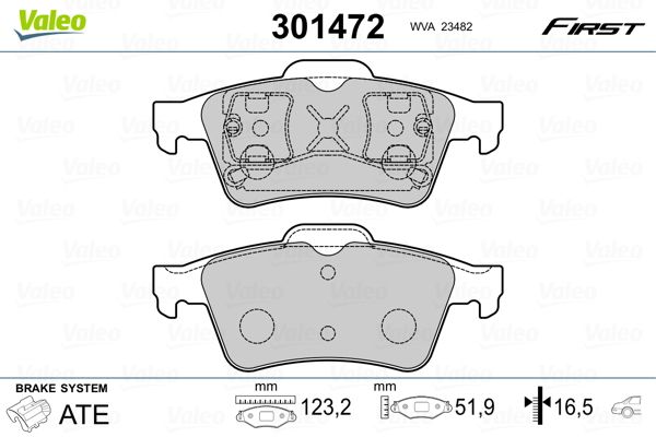 VALEO 301472 Brake Pad Set, disc brake