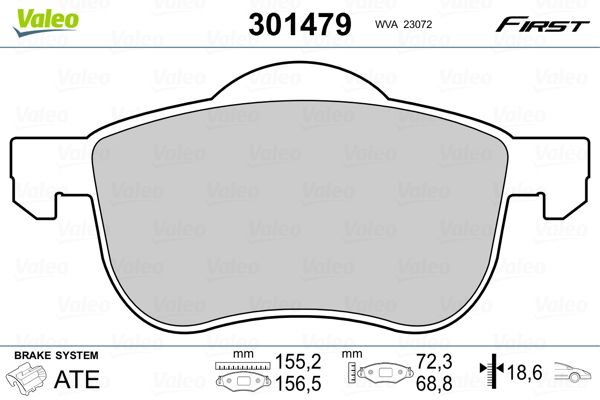 VALEO 301479 Brake Pad Set, disc brake