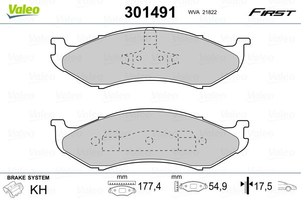 VALEO 301491 Brake Pad Set, disc brake