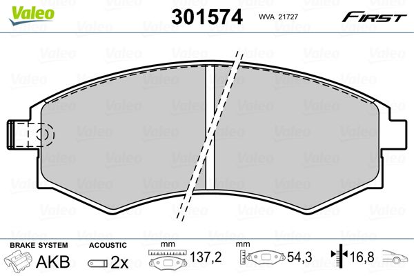 VALEO 301574 Brake Pad Set, disc brake