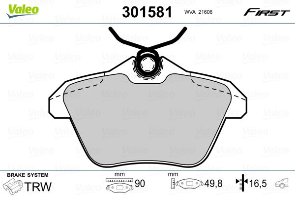 VALEO 301581 Brake Pad Set, disc brake