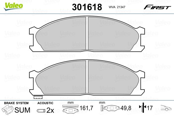 VALEO 301618 Brake Pad Set, disc brake