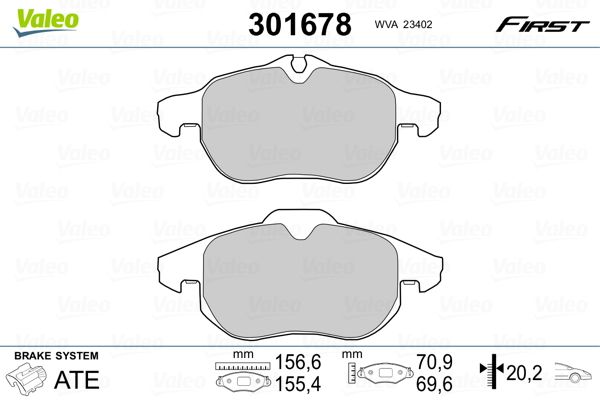 VALEO 301678 Brake Pad Set, disc brake