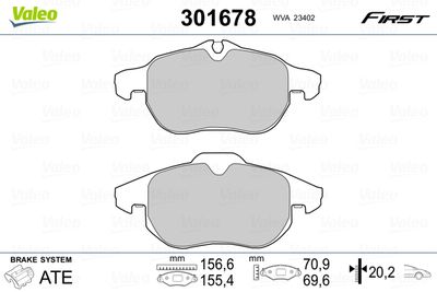 Brake Pad Set, disc brake VALEO 301678