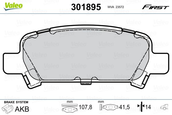 VALEO 301895 Brake Pad Set, disc brake