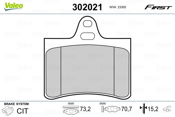 VALEO 302021 Brake Pad Set, disc brake