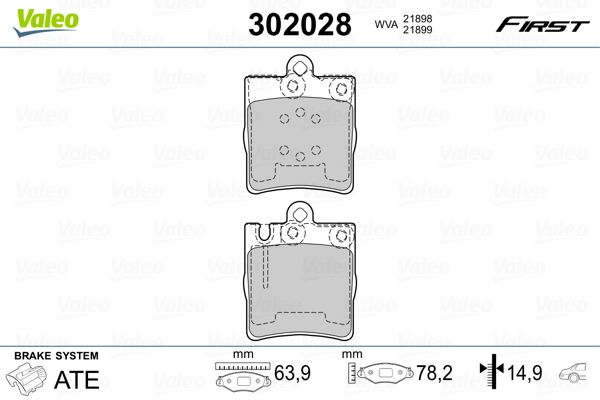 VALEO 302028 Brake Pad Set, disc brake