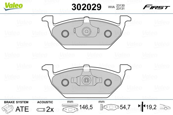 VALEO 302029 Brake Pad Set, disc brake