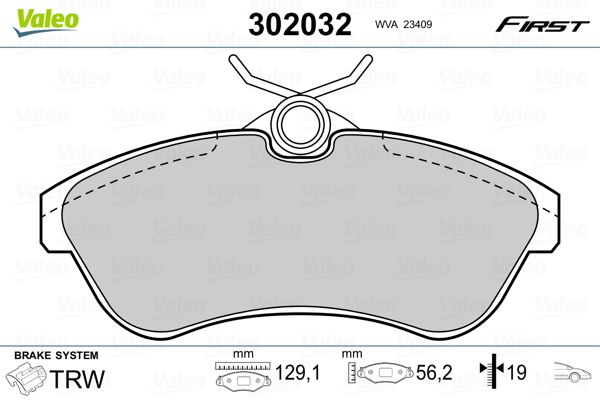 VALEO 302032 Brake Pad Set, disc brake