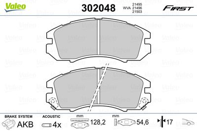 Brake Pad Set, disc brake VALEO 302048