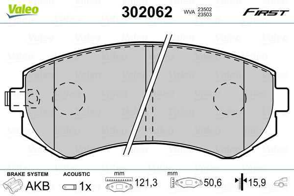 VALEO 302062 Brake Pad Set, disc brake