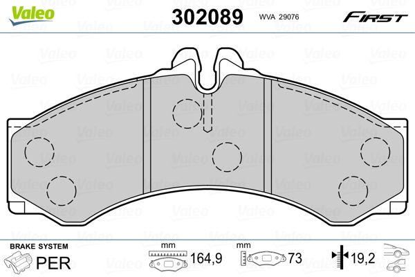 VALEO 302089 Brake Pad Set, disc brake