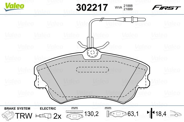 VALEO 302217 Brake Pad Set, disc brake