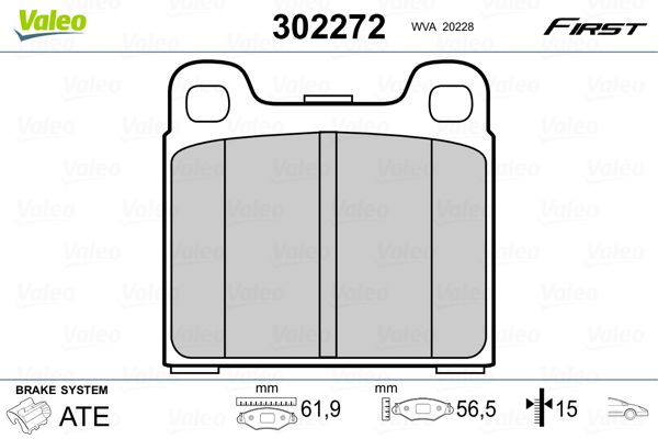 VALEO 302272 Brake Pad Set, disc brake