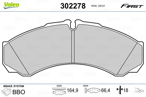 VALEO 302278 Brake Pad Set, disc brake