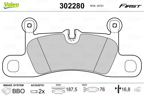 VALEO 302280 Brake Pad Set, disc brake