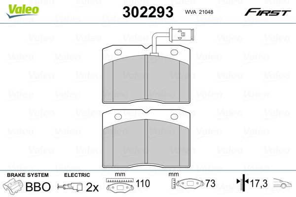 VALEO 302293 Brake Pad Set, disc brake