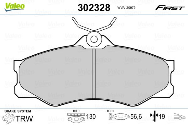 VALEO 302328 Brake Pad Set, disc brake